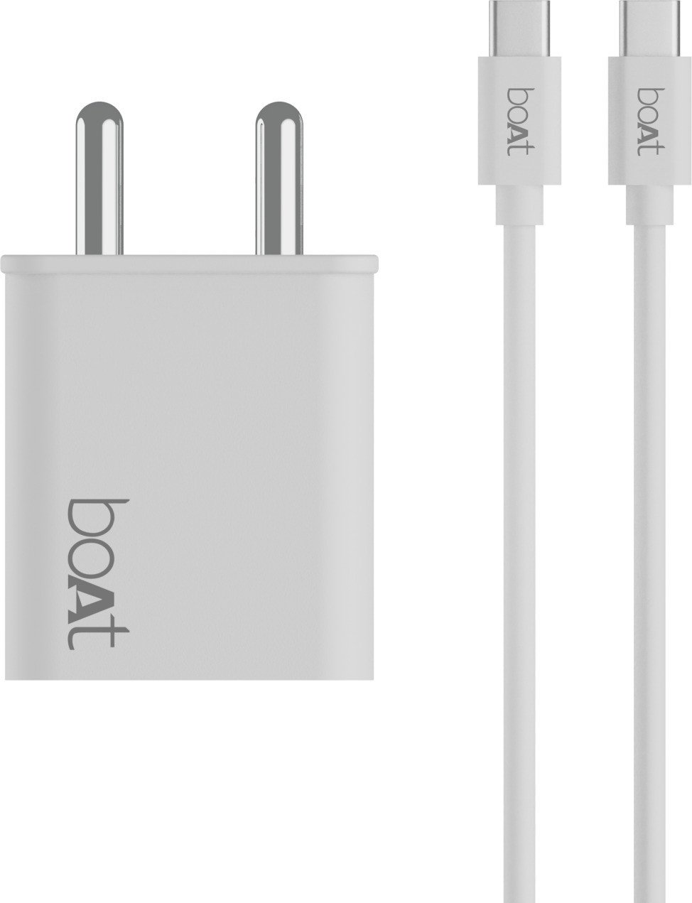 boAt 22.5 W Quick Charge 3 A Wall Charger for Mobile with Detachable Cable  (White, Cable Included)