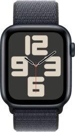 Apple Watch SE 2 GPS 44mm (2nd Gen) Midnight Aluminium with Ink Sport Loop  (Ink Strap, Free Size)