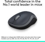 Logitech B175 / Optical Tracking, 12-Months Battery Life, Ambidextrous Wireless Ambidextrous Optical Mouse  (2.4GHz Wireless, Black) - Image 3