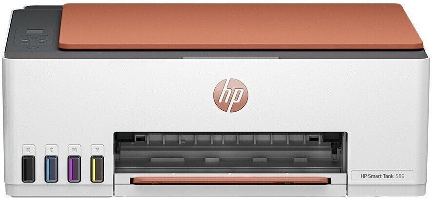 HP Smart All In One 589 Multi-function WiFi Color Ink Tank Printer for Print/Scan/Copy with Up to 4000 Black & 6000 color pages of ink in box  (4 Ink Bottles Included)