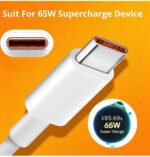 MATSV USB Type C Cable 6.5 A 1 m original SUPER DART|SUPER VOOC|DART Fast Charging Cable 65W  (Compatible with Android phones, oppo, realme, narzo, OnePlus, White, One Cable) - Image 3