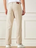 Men Relaxed Fit Clean Look Ecru Pure Cotton Jeans - Image 2