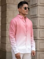 Powerlook Men Spread Collar Solid Cotton Casual Shirt