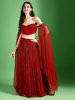 Embellished Beads and Stones Ready to Wear Lehenga & Unstitched Blouse - Image 2