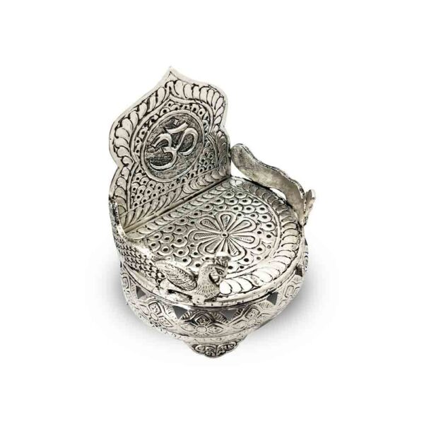 Brass Silver Plated Handicraft Metal Laddu Gopal Singhasan - Image 3