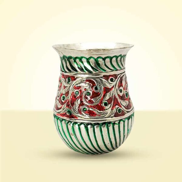 Copper Colour Silver Coated Handicraft Lota