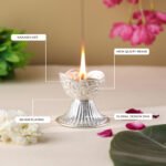 Brass Silver Plated Handicraft Floral Design Diya - Image 4