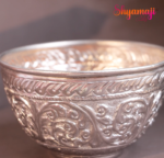 Decorative silver-plated brass bowl – Diwali gift